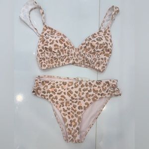 GB pink leopard bikini set. Size xs